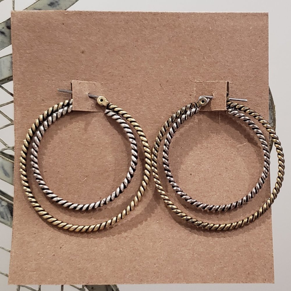 Boho double hoop earrings